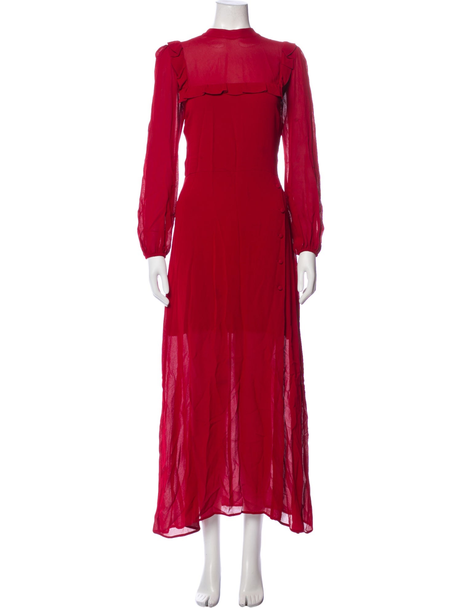 Reformation Mock Neck Midi Length Dress