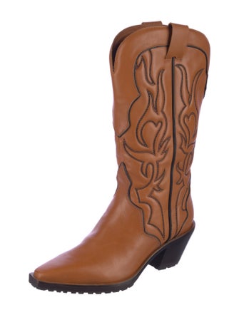 Reformation Leather Western Boots