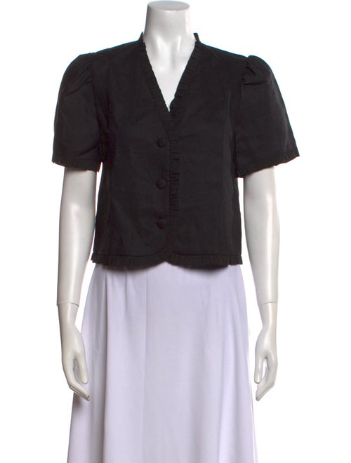 Reformation Linen V-Neck Crop Top