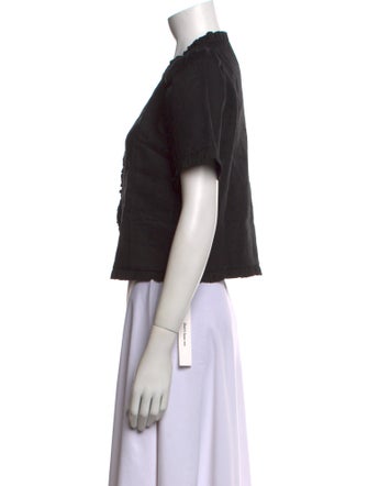 Reformation Linen V-Neck Crop Top