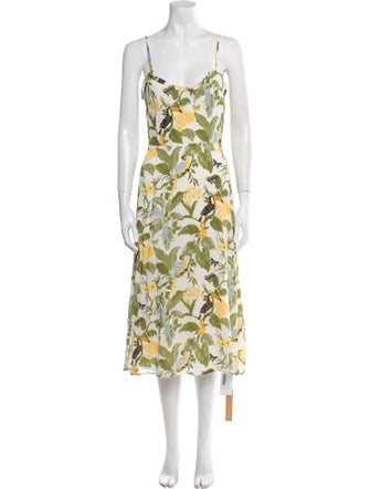 Reformation Floral Print Midi Length Dress