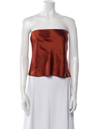 Reformation Silk Strapless Crop Top