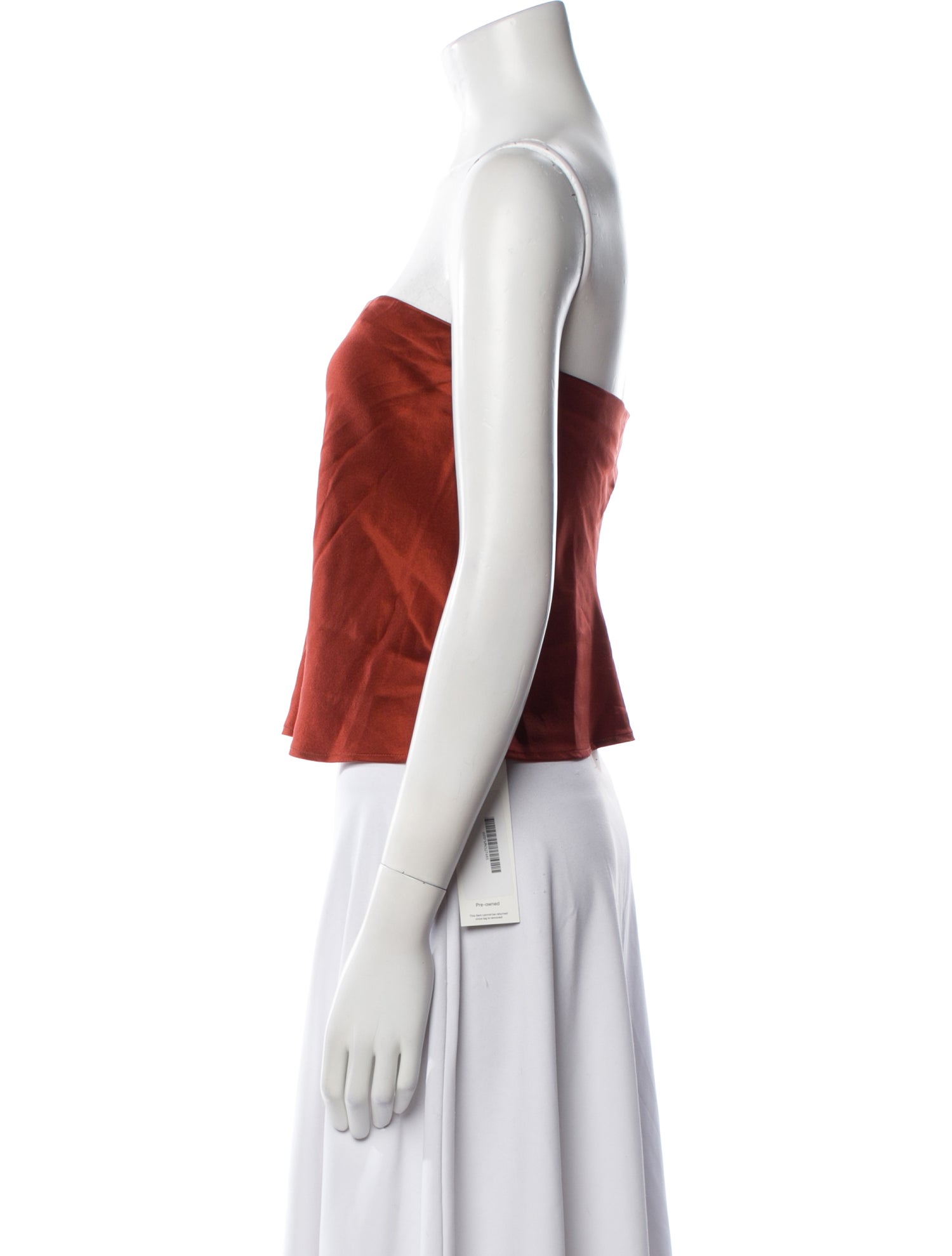 Reformation Silk Strapless Crop Top