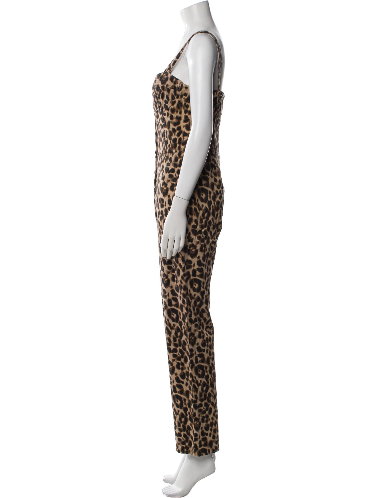 Reformation Animal Print Square Neckline Jumpsuit