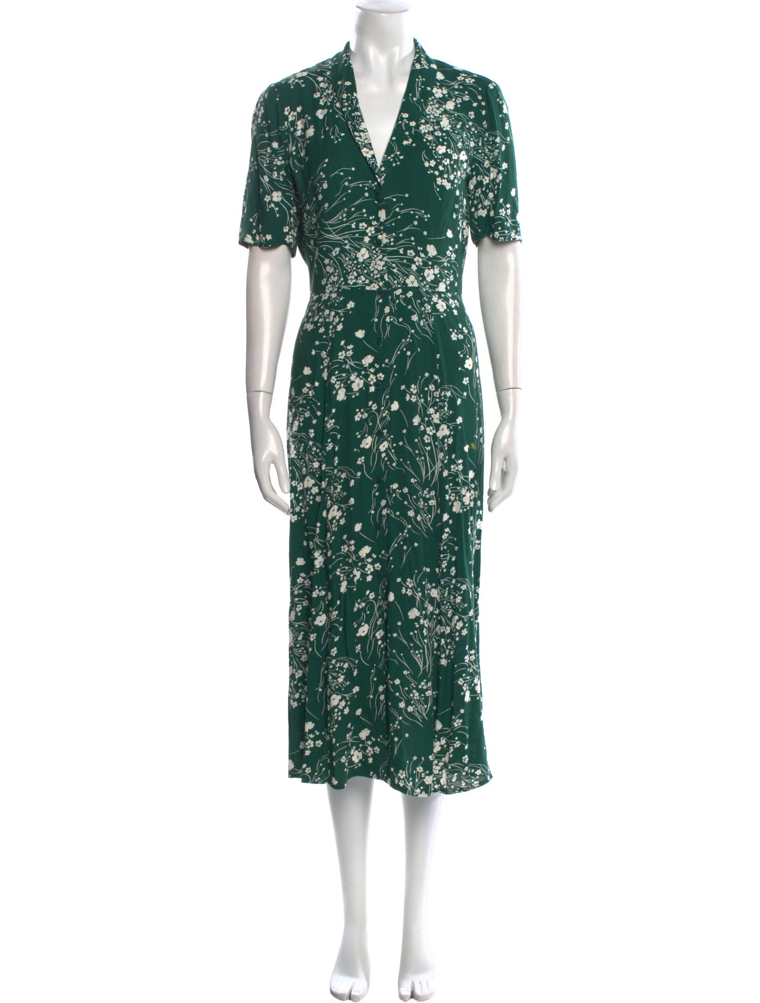 Reformation Floral Print Midi Length Dress