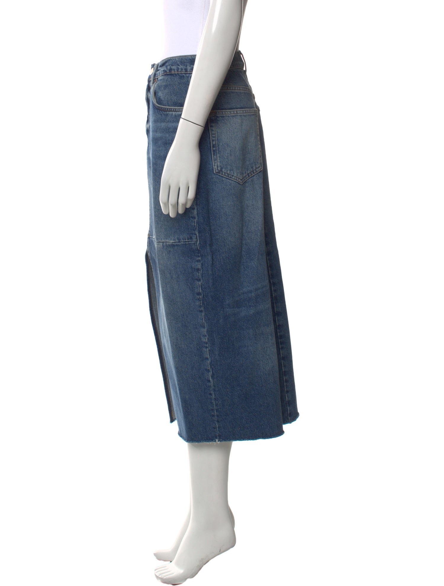 Reformation Raw-Edge Trim Midi Length Skirt