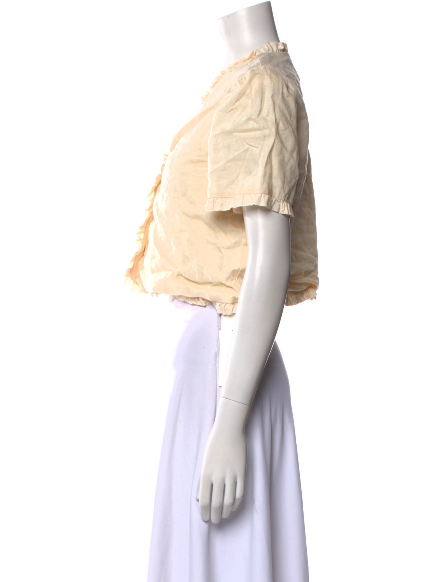 Reformation Linen V-Neck Crop Top