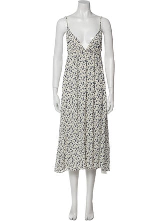Reformation Floral Print Midi Length Dress
