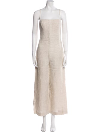 Reformation Linen Square Neckline Jumpsuit