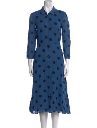 Reformation Polka Dot Print Midi Length Dress