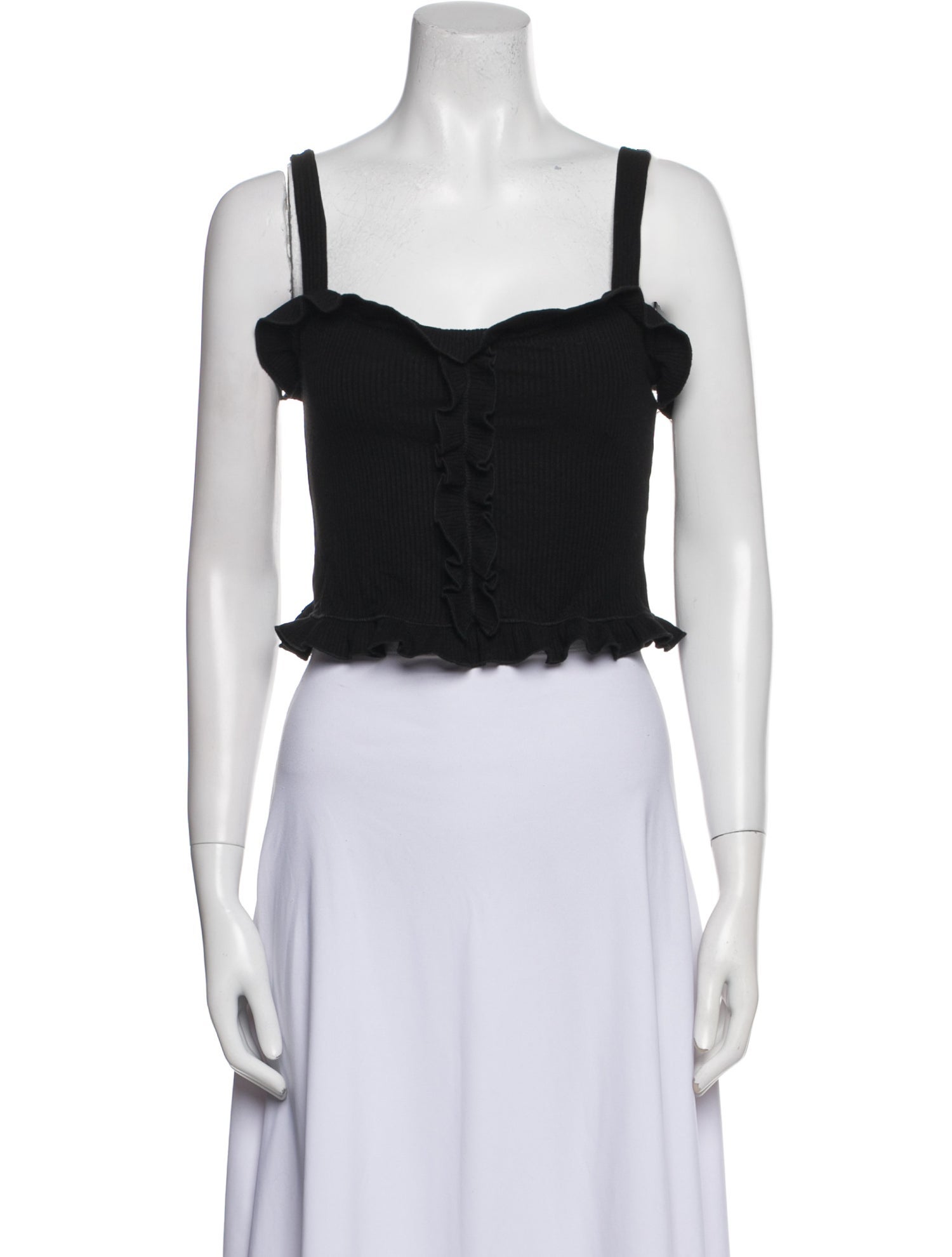 Reformation Square Neckline Sleeveless Crop Top