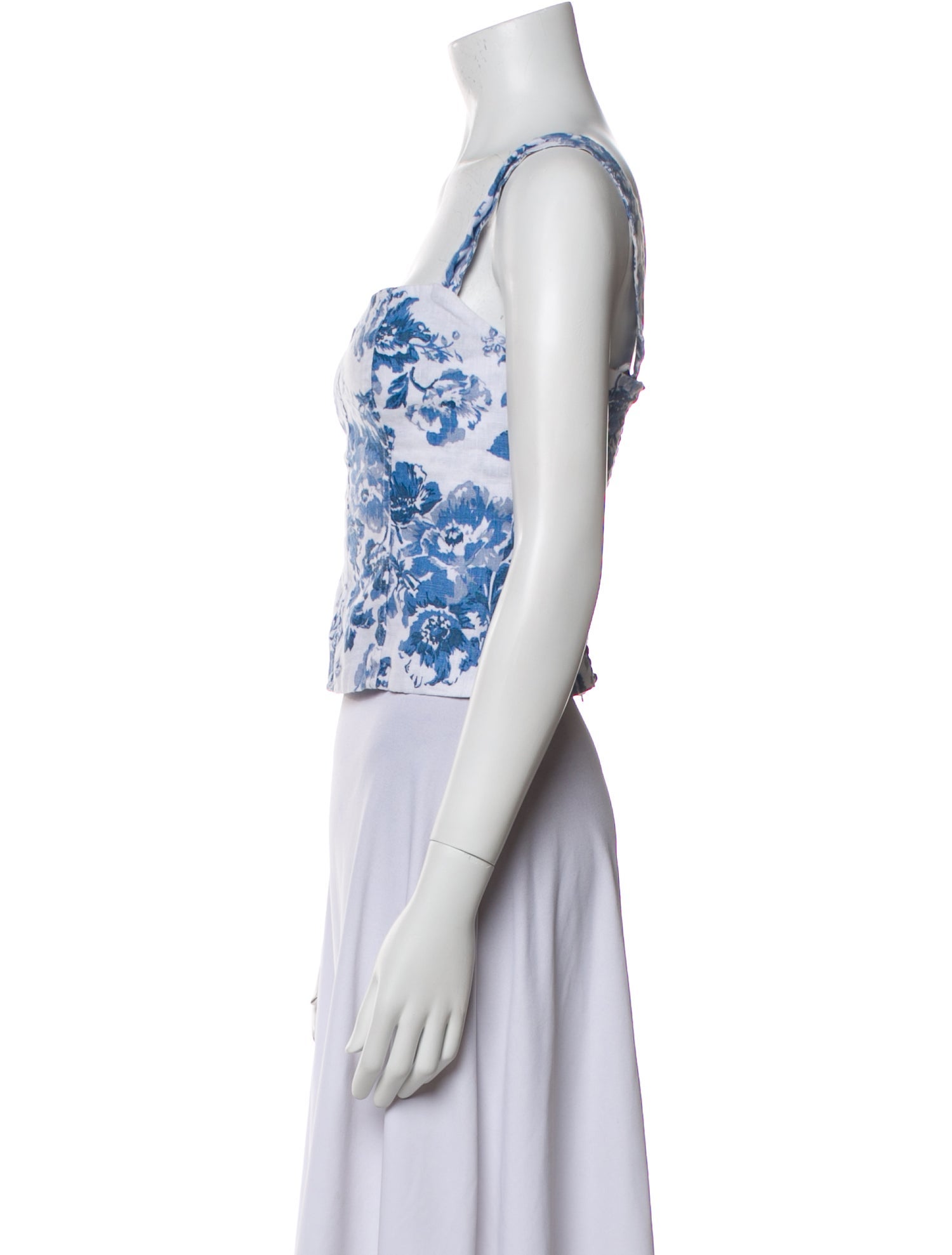 Reformation Linen Floral Print Crop Top