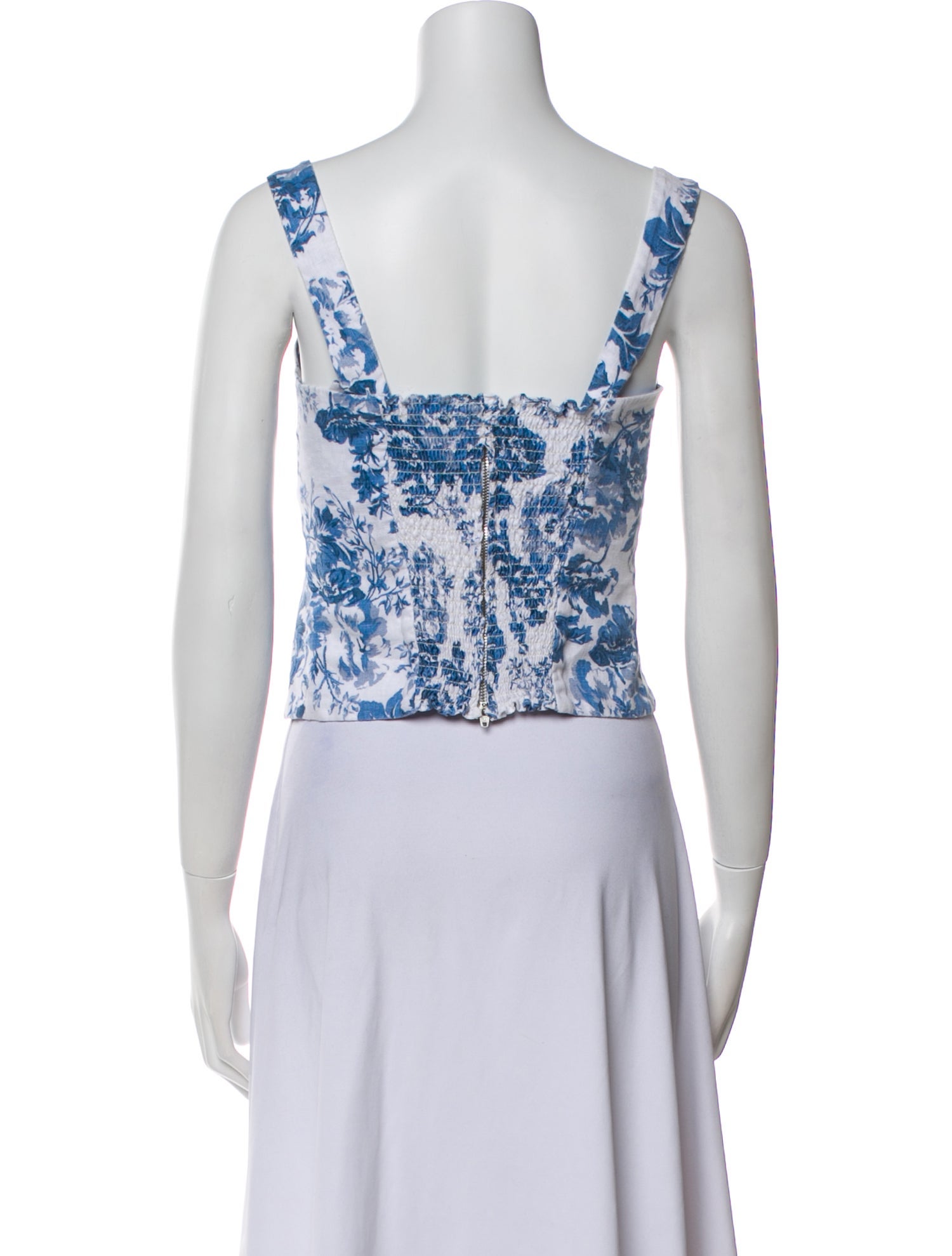 Reformation Linen Floral Print Crop Top