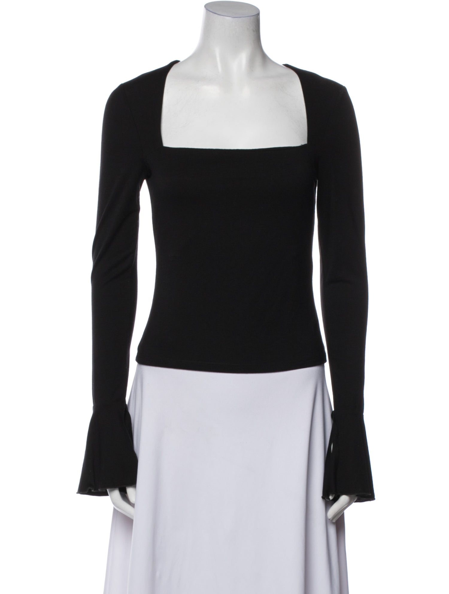 Reformation Square Neckline Long Sleeve Crop Top
