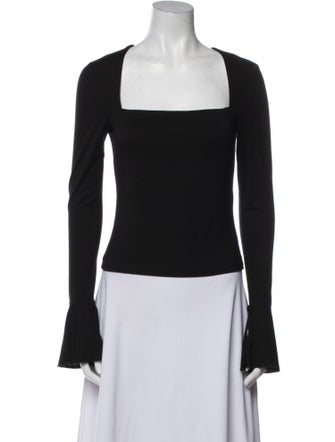 Reformation Square Neckline Long Sleeve Crop Top