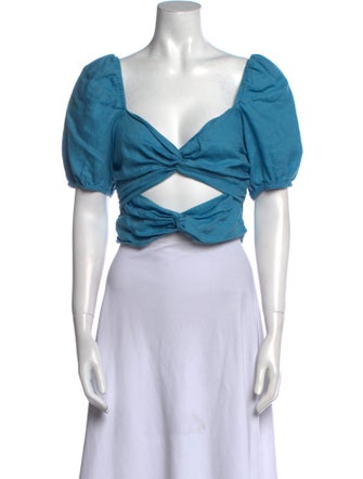 Reformation Linen V-Neck Crop Top