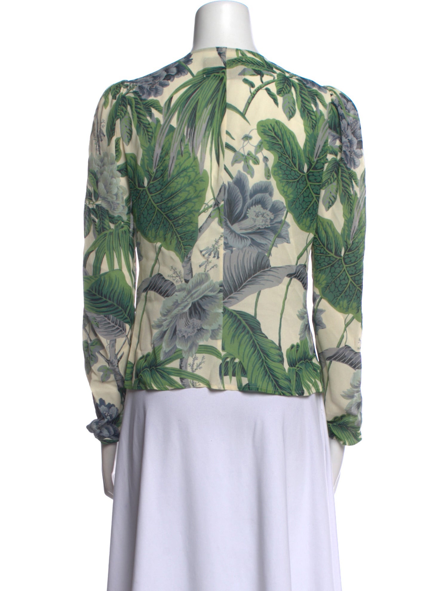Reformation Floral Print V-Neck Blouse