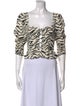 Reformation Animal Print Square Neckline Crop Top