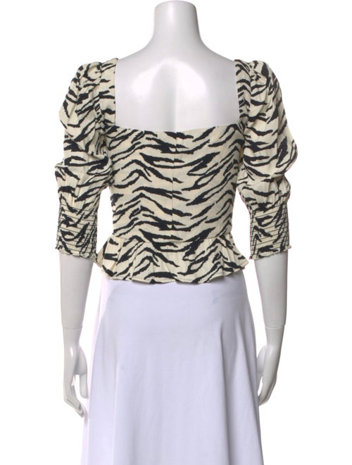 Reformation Animal Print Square Neckline Crop Top