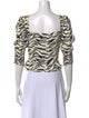 Reformation Animal Print Square Neckline Crop Top