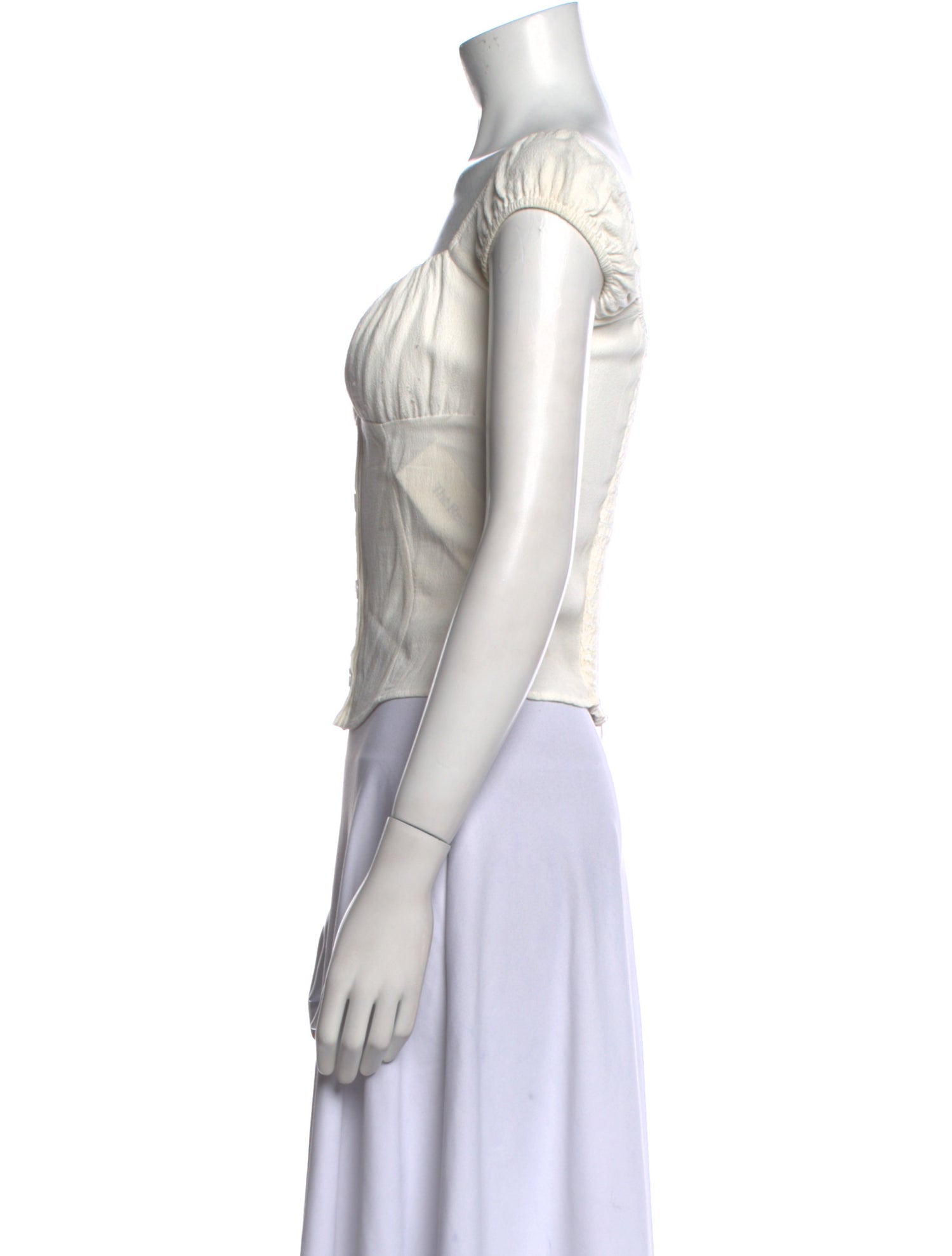 Reformation Square Neckline Short Sleeve Crop Top