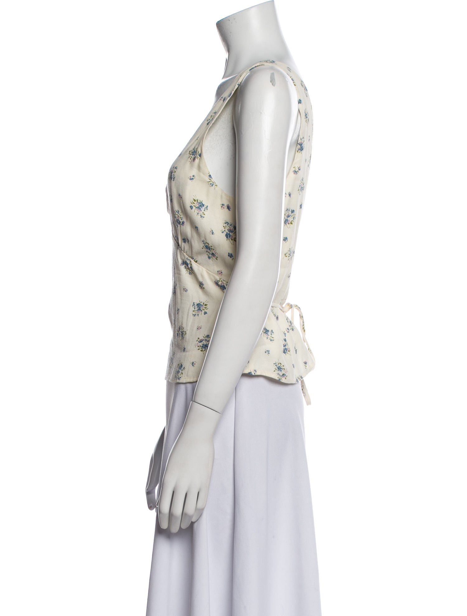 Reformation Floral Print V-Neck Top