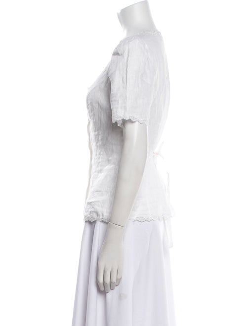 Reformation Linen Square Neckline Button-Up Top