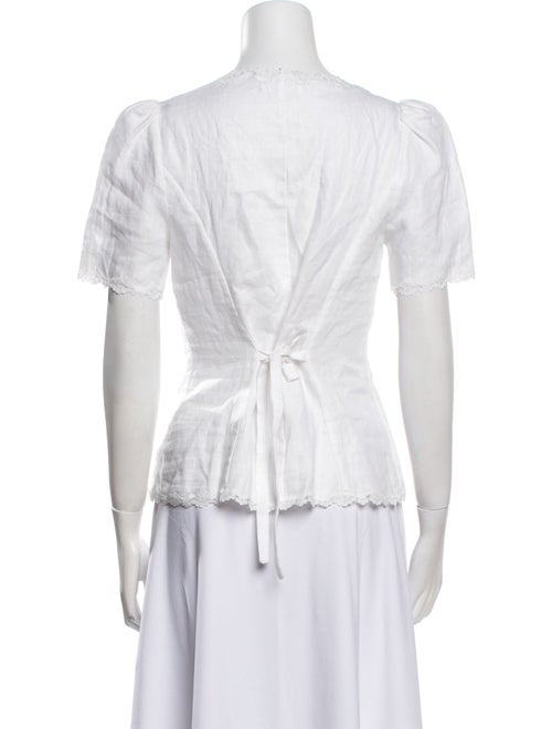 Reformation Linen Square Neckline Button-Up Top