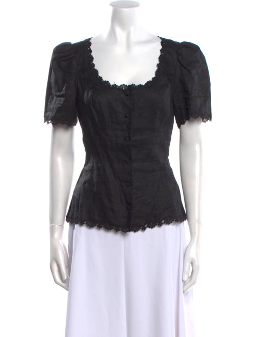 Reformation Linen Scoop Neck Blouse