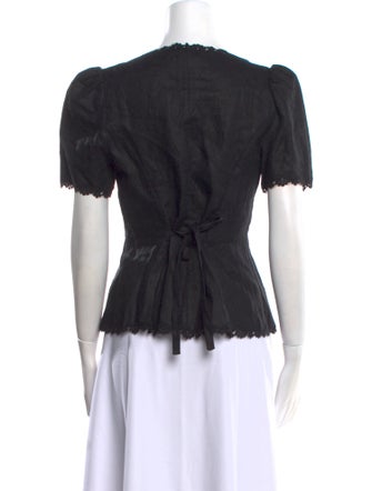 Reformation Linen Scoop Neck Blouse