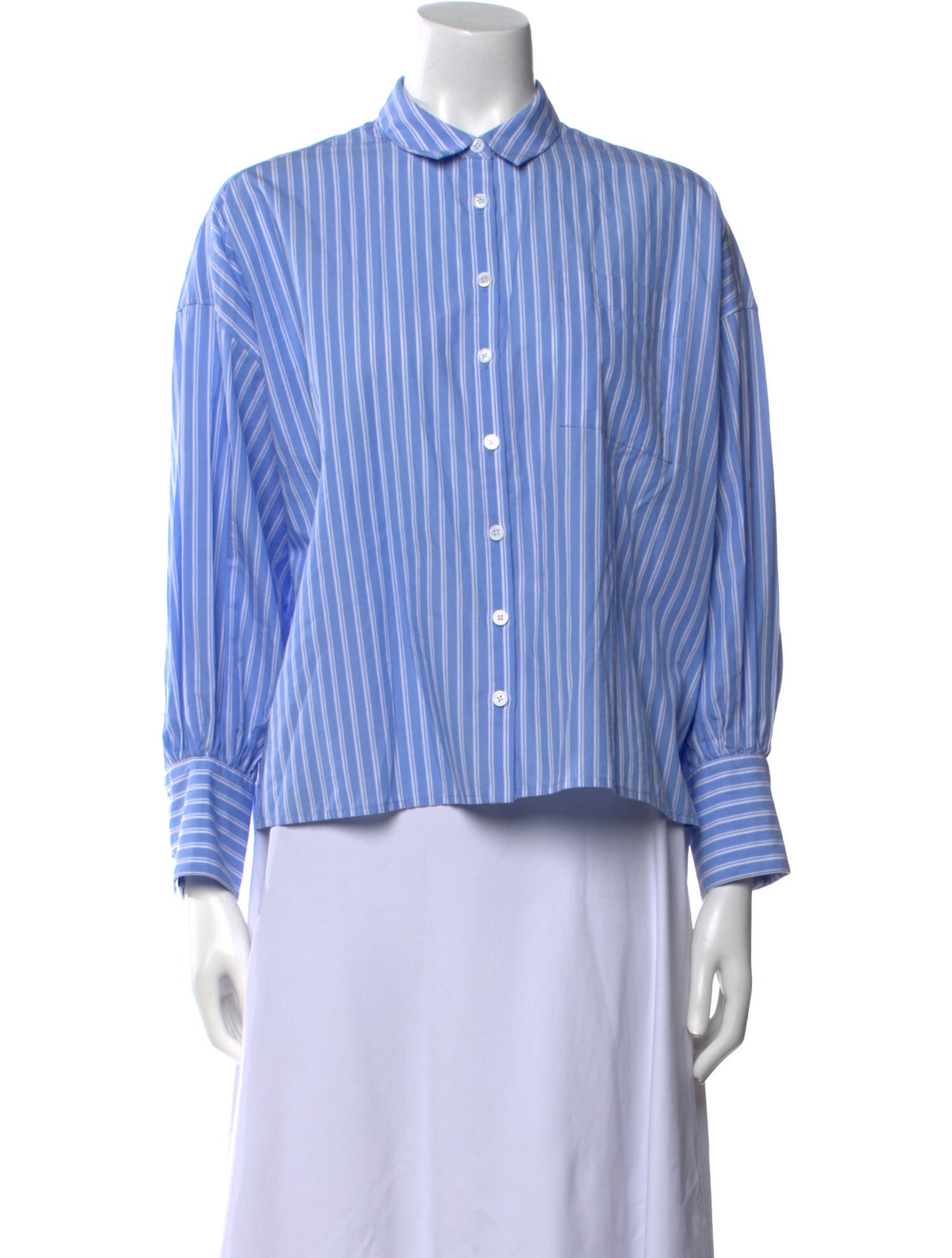 Reformation Striped Long Sleeve Button-Up Top
