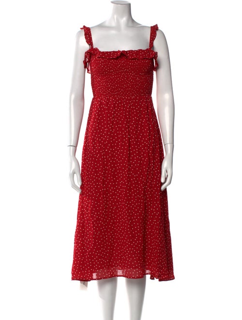 Reformation Polka Dot Print Midi Length Dress