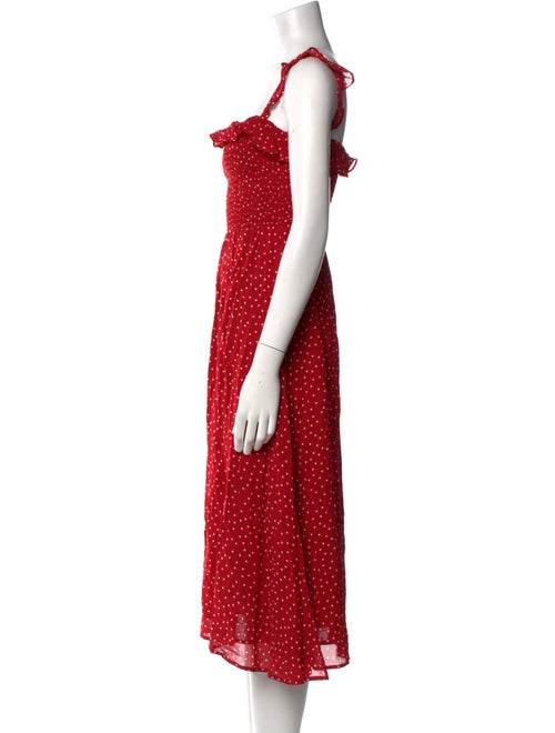 Reformation Polka Dot Print Midi Length Dress