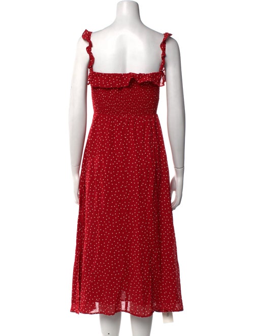 Reformation Polka Dot Print Midi Length Dress