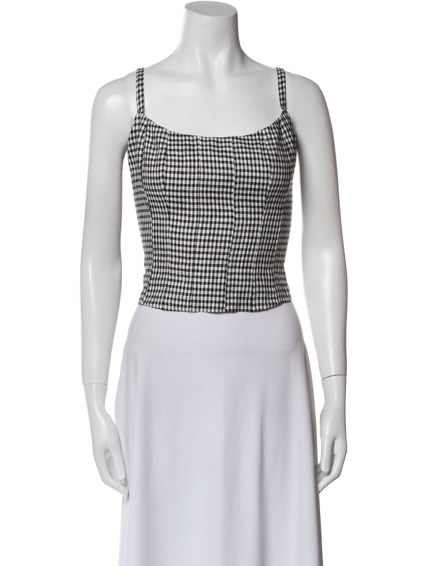 Reformation Linen Plaid Print Crop Top w/ Tags