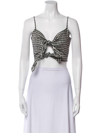 Reformation Linen Printed Crop Top