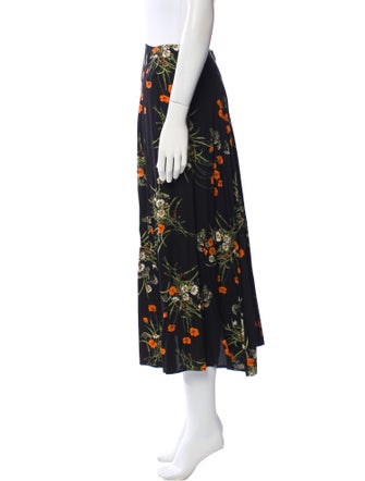 Reformation Floral Print Midi Length Skirt