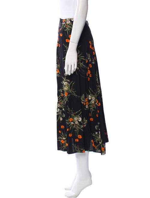 Reformation Floral Print Midi Length Skirt