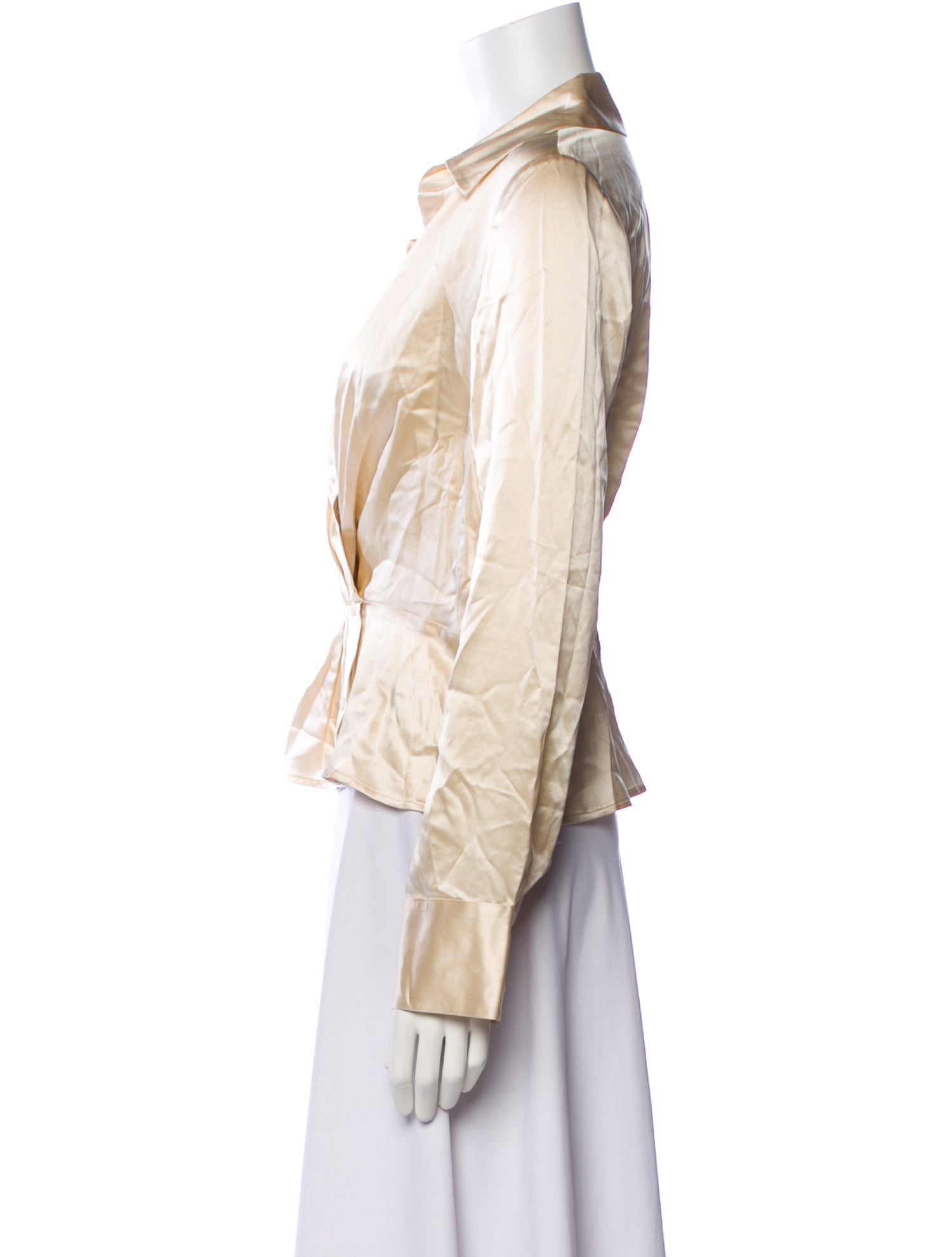 Reformation Silk Long Sleeve Blouse