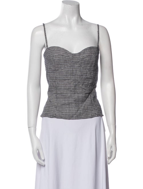 Reformation Plaid Print Square Neckline Crop Top