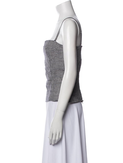 Reformation Plaid Print Square Neckline Crop Top