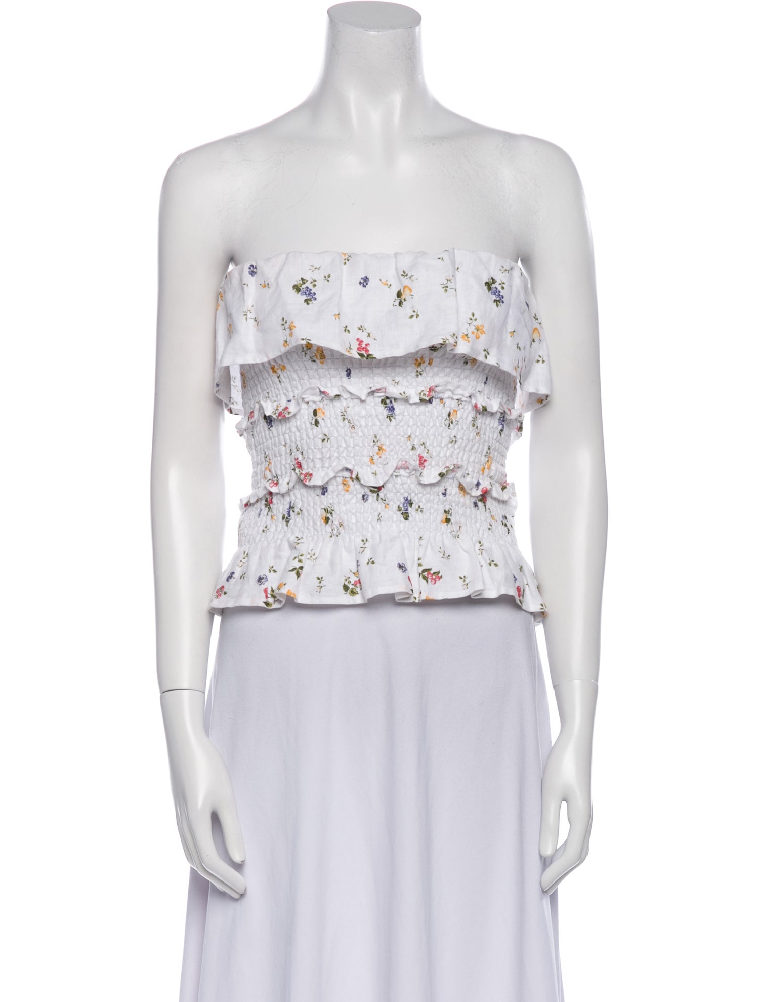 Reformation Linen Floral Print Crop Top