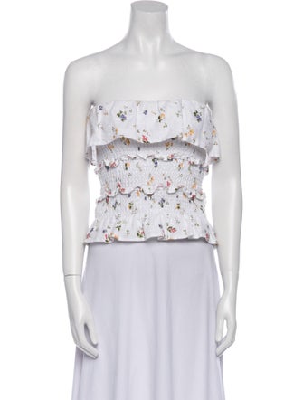 Reformation Linen Floral Print Crop Top