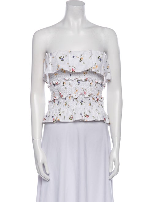 Reformation Linen Floral Print Crop Top