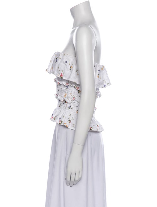 Reformation Linen Floral Print Crop Top