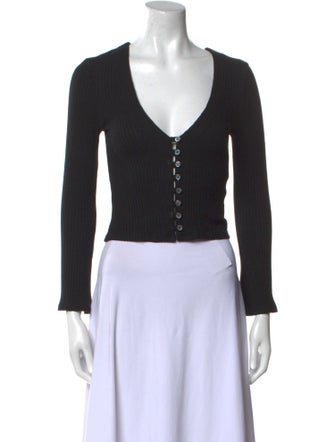 Reformation V-Neck Long Sleeve Crop Top