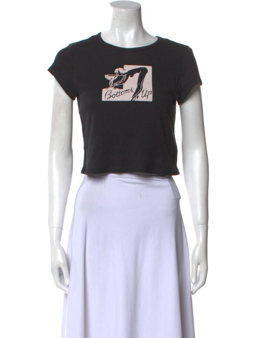 Reformation Graphic Print Crew Neck Crop Top