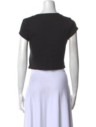 Reformation Graphic Print Crew Neck Crop Top