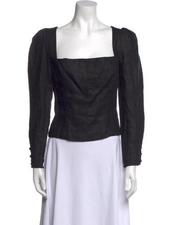 Reformation Linen Square Neckline Crop Top