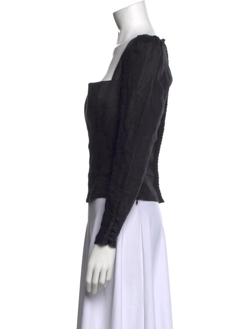 Reformation Linen Square Neckline Crop Top